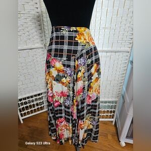 Anthropologie Black Floral Skirt